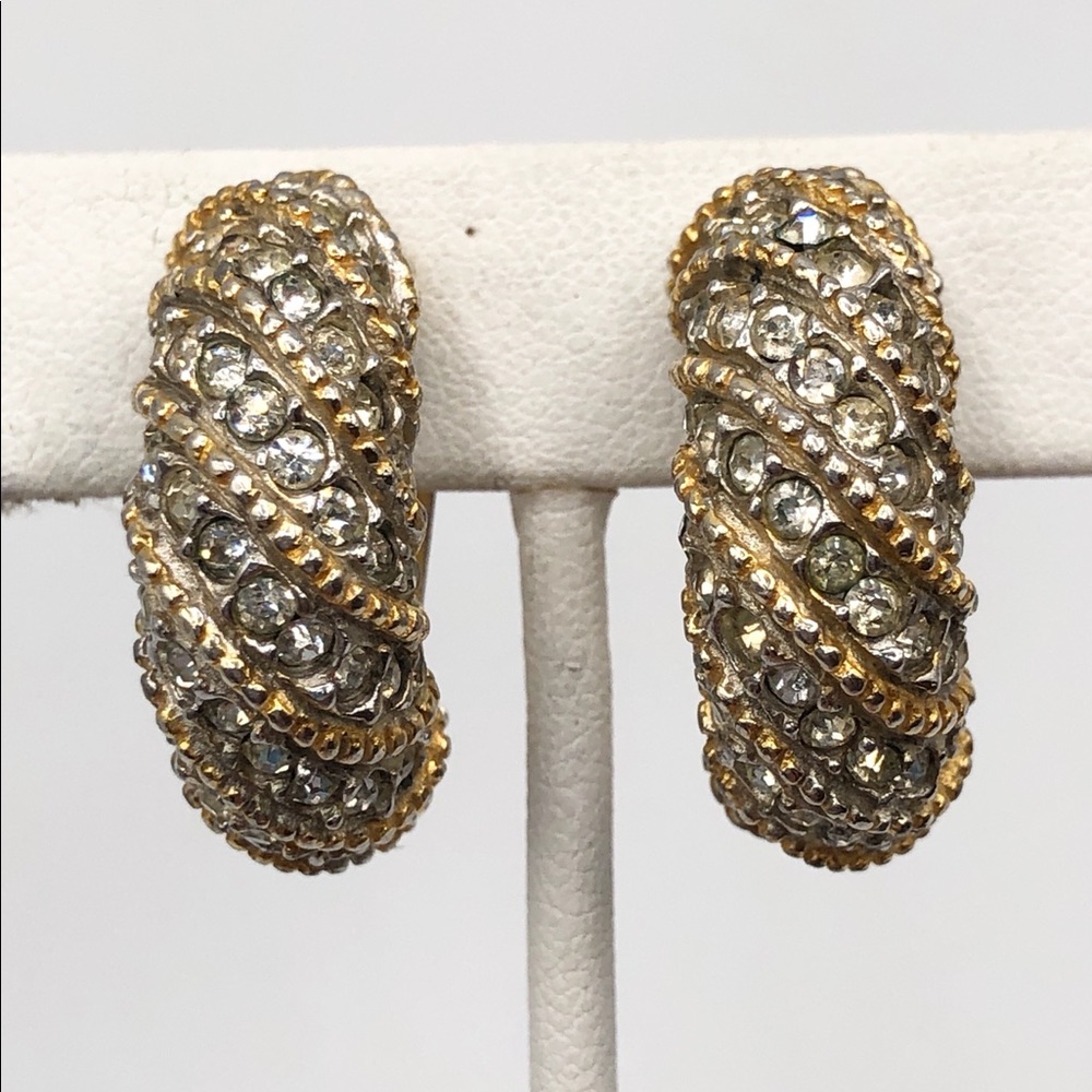 Vintage Kjl Kenneth Jay Lane Rhinestone Earrings - image 3